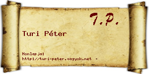 Turi Péter névjegykártya
